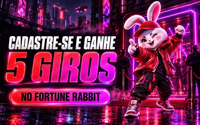Cadastre-se e ganhe 5 giros no Fortune Rabbit